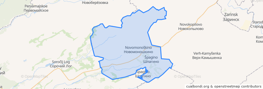 Mapa de ubicacion de Новомоношкинский сельсовет.