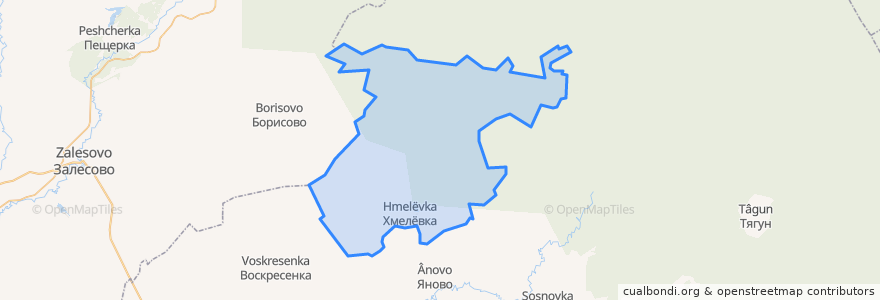 Mapa de ubicacion de Хмелевский сельсовет.