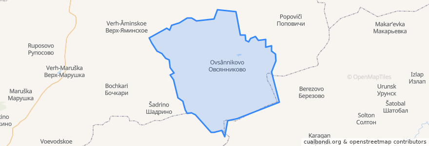 Mapa de ubicacion de Овсянниковский сельсовет.