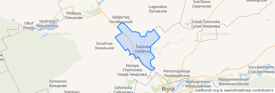 Mapa de ubicacion de Шубенский сельсовет.