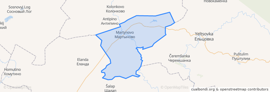 Mapa de ubicacion de Мартыновский сельсовет.