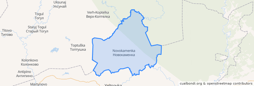 Mapa de ubicacion de Новокаменский сельсовет.