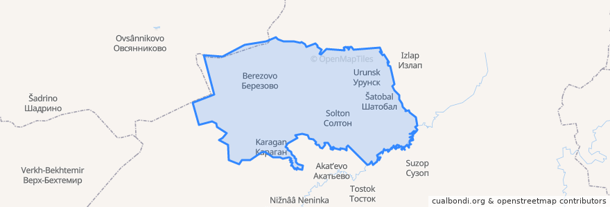 Mapa de ubicacion de Солтонский сельсовет.