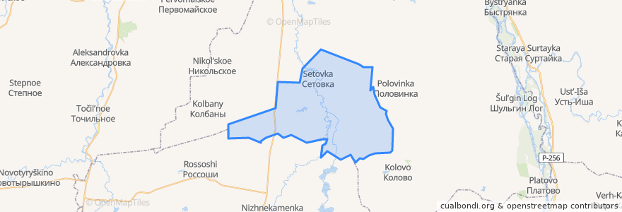 Mapa de ubicacion de Сетовский сельсовет.