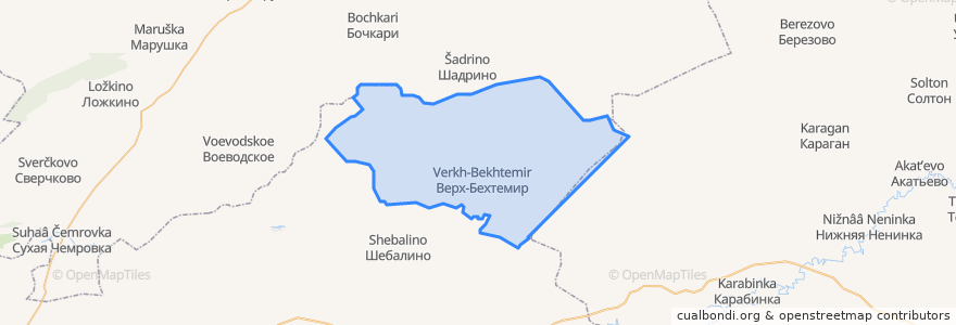 Mapa de ubicacion de Верх-Бехтемирский сельсовет.