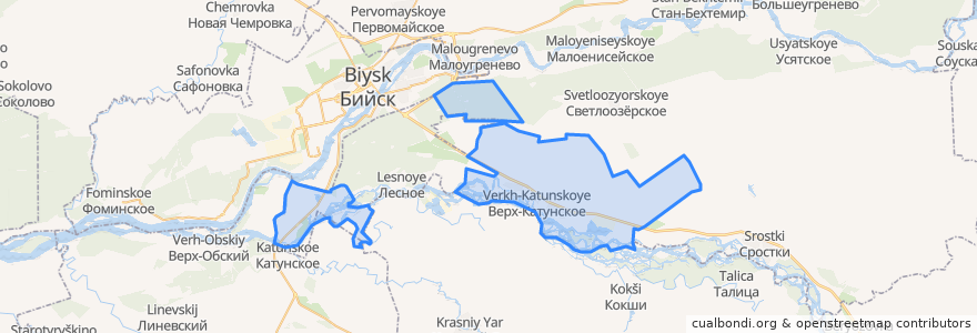 Mapa de ubicacion de Верх-Катунский сельсовет.