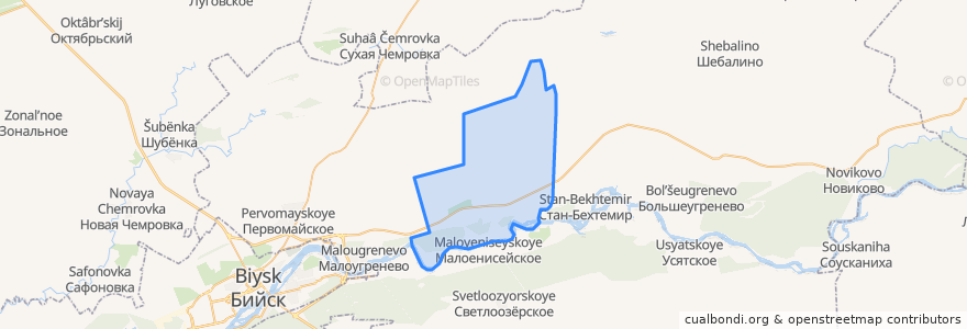 Mapa de ubicacion de Енисейский сельсовет.