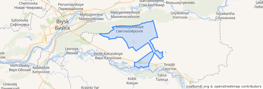 Mapa de ubicacion de Светлоозёрский сельсовет.