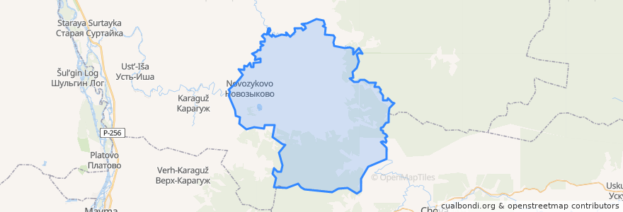 Mapa de ubicacion de Новозыковский сельсовет.