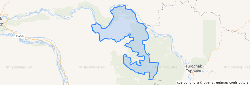 Mapa de ubicacion de Усть-Кажинский сельсовет.