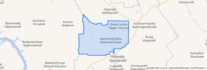 Mapa de ubicacion de Каменно-Балковское сельское поселение.