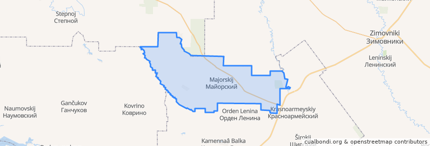 Mapa de ubicacion de Майорское сельское поселение.