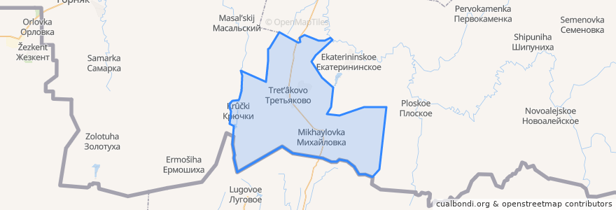 Mapa de ubicacion de Третьяковский сельсовет.