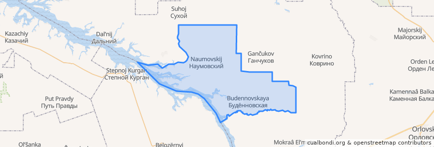 Mapa de ubicacion de Будённовское сельское поселение.