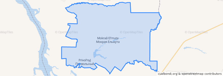 Mapa de ubicacion de Мокроельмутянское сельское поселение.