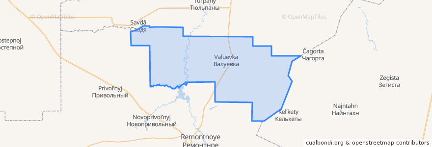 Mapa de ubicacion de Валуевское сельское поселение.