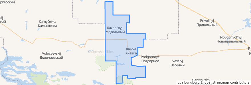 Mapa de ubicacion de Киевское сельское поселение.