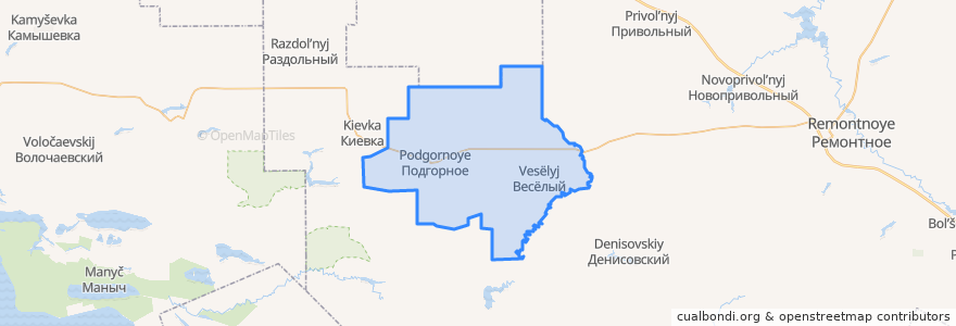 Mapa de ubicacion de Подгорненское сельское поселение.