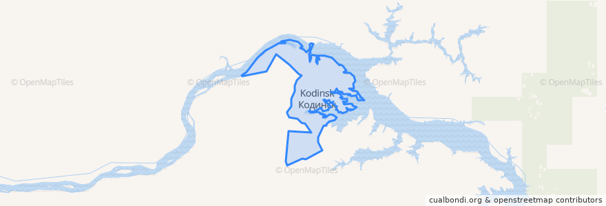 Mapa de ubicacion de городское поселение Кодинск.