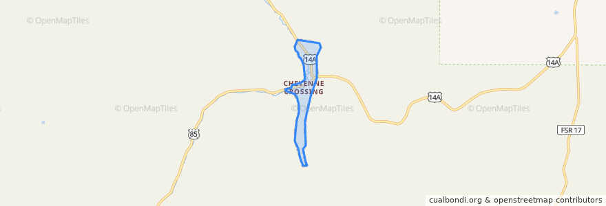 Mapa de ubicacion de Cheyenne Crossing.