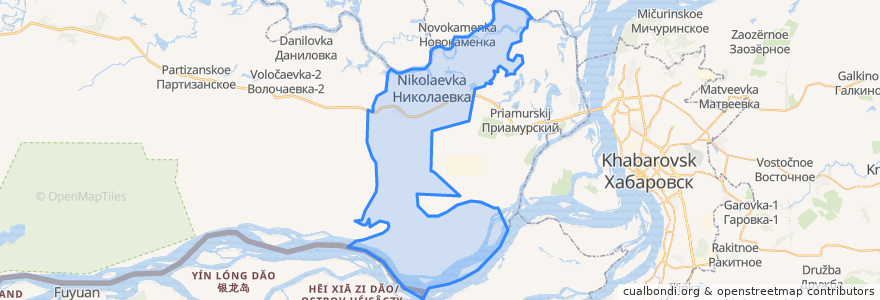 Mapa de ubicacion de Николаевское городское поселение.