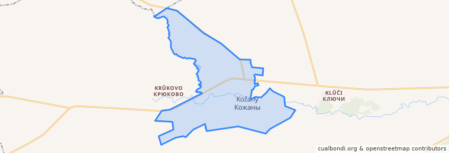 Mapa de ubicacion de Кожановский сельсовет.