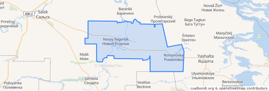 Mapa de ubicacion de Новоегорлыкское сельское поселение.