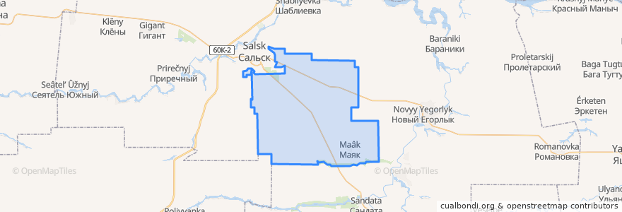 Mapa de ubicacion de Рыбасовское сельское поселение.