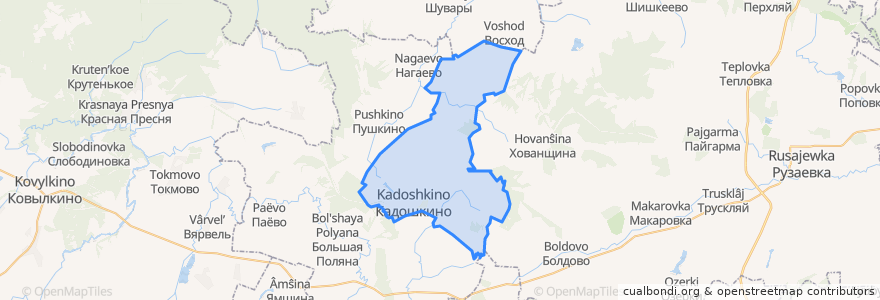 Mapa de ubicacion de Кадошкинское городское поселение.