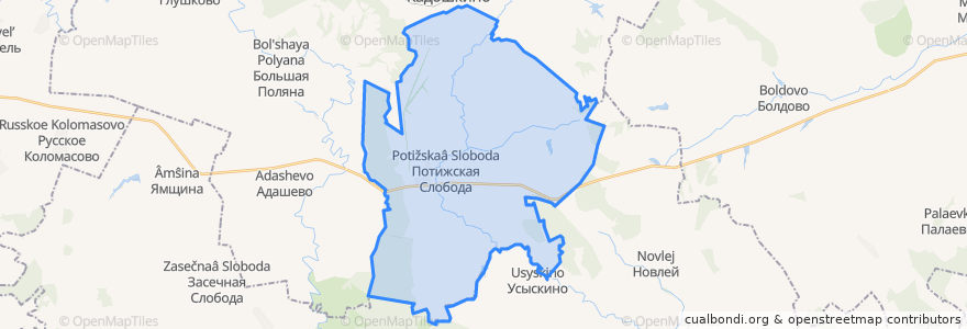 Mapa de ubicacion de Латышовское сельское поселение.