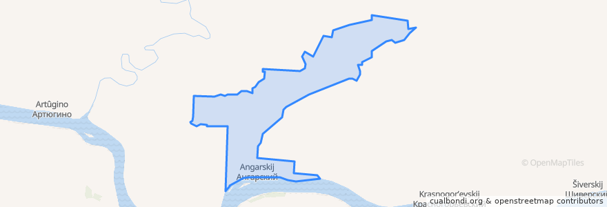 Mapa de ubicacion de Ангарский сельсовет.