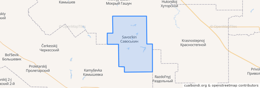 Mapa de ubicacion de Савоськинское сельское поселение.