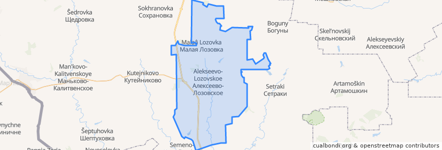 Mapa de ubicacion de Алексеево-Лозовское сельское поселение.