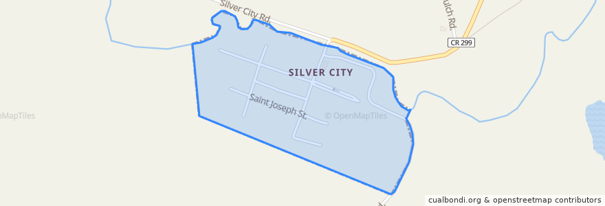 Mapa de ubicacion de Silver City.