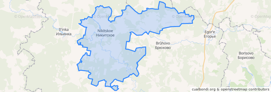 Mapa de ubicacion de сельское поселение Село Никитское.