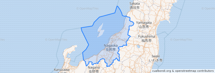 Mapa de ubicacion de 新潟県.
