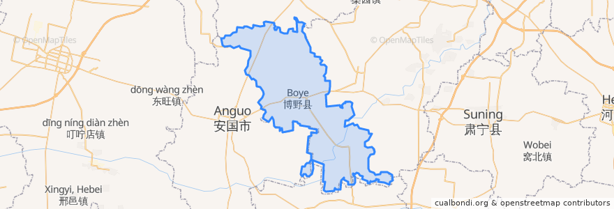 Mapa de ubicacion de Boye County.