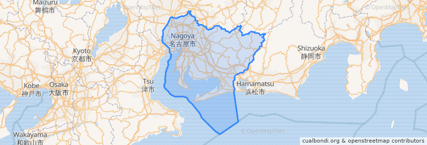 Mapa de ubicacion de 愛知県.