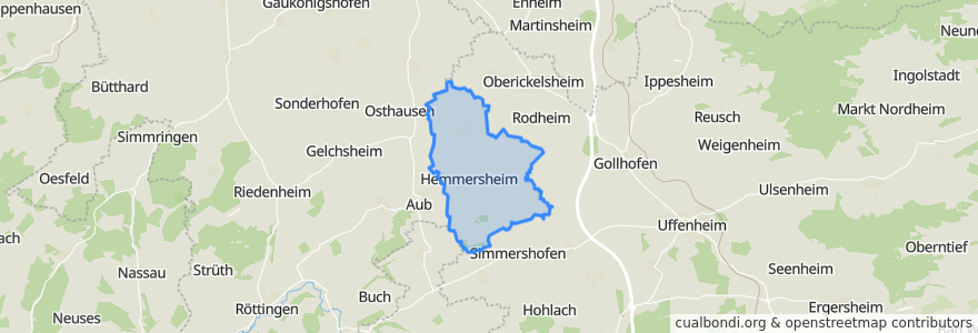 Mapa de ubicacion de Hemmersheim.