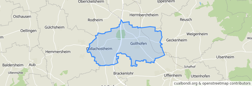 Mapa de ubicacion de Gollhofen.