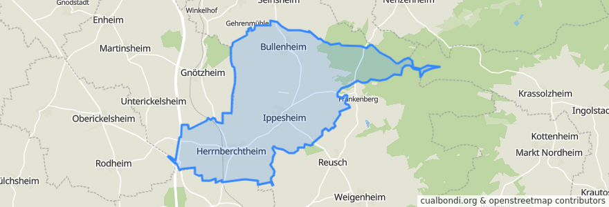 Mapa de ubicacion de Ippesheim.