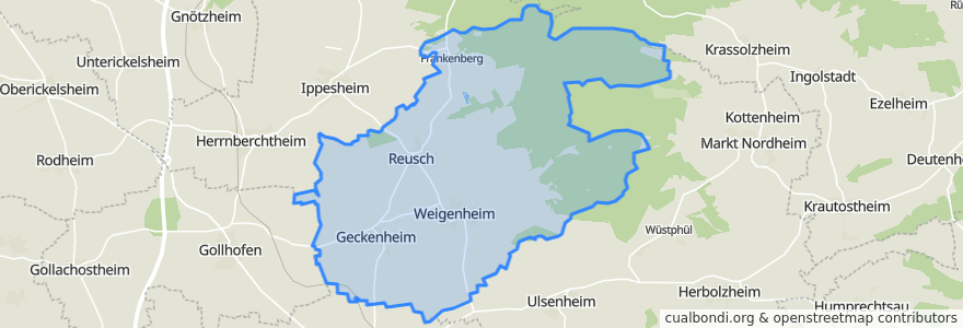 Mapa de ubicacion de Weigenheim.