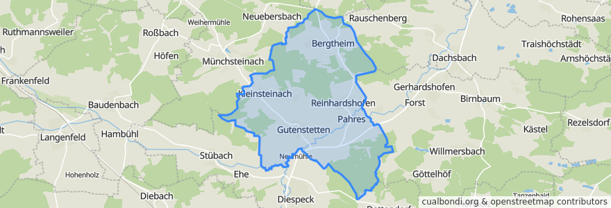 Mapa de ubicacion de Gutenstetten.