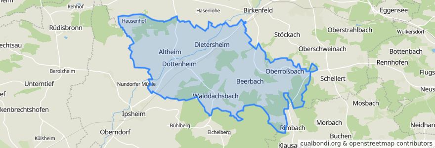 Mapa de ubicacion de Dietersheim.