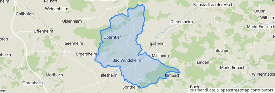 Mapa de ubicacion de Bad Windsheim.