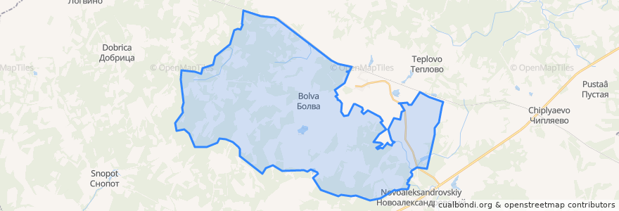 Mapa de ubicacion de сельское поселение Деревня Болва.