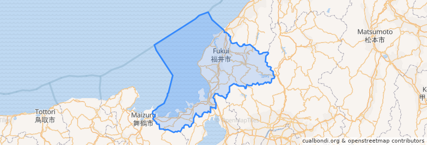 Mapa de ubicacion de 福井県.