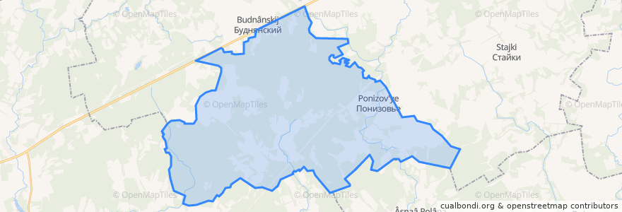 Mapa de ubicacion de сельское поселение Деревня Понизовье.