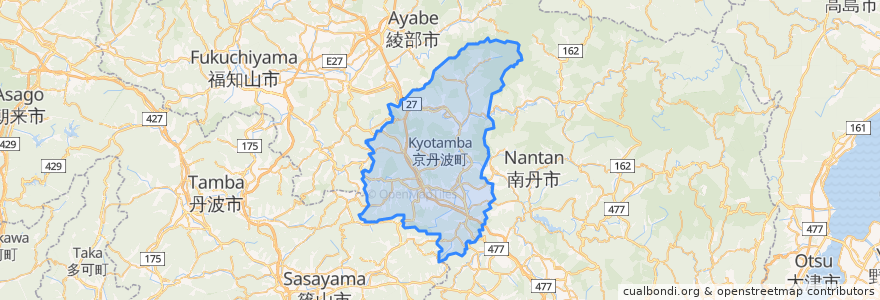 Mapa de ubicacion de 京丹波町.