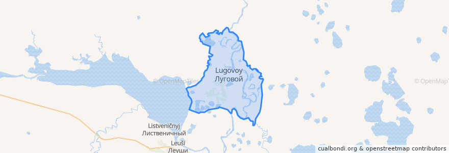 Mapa de ubicacion de городское поселение Луговой.